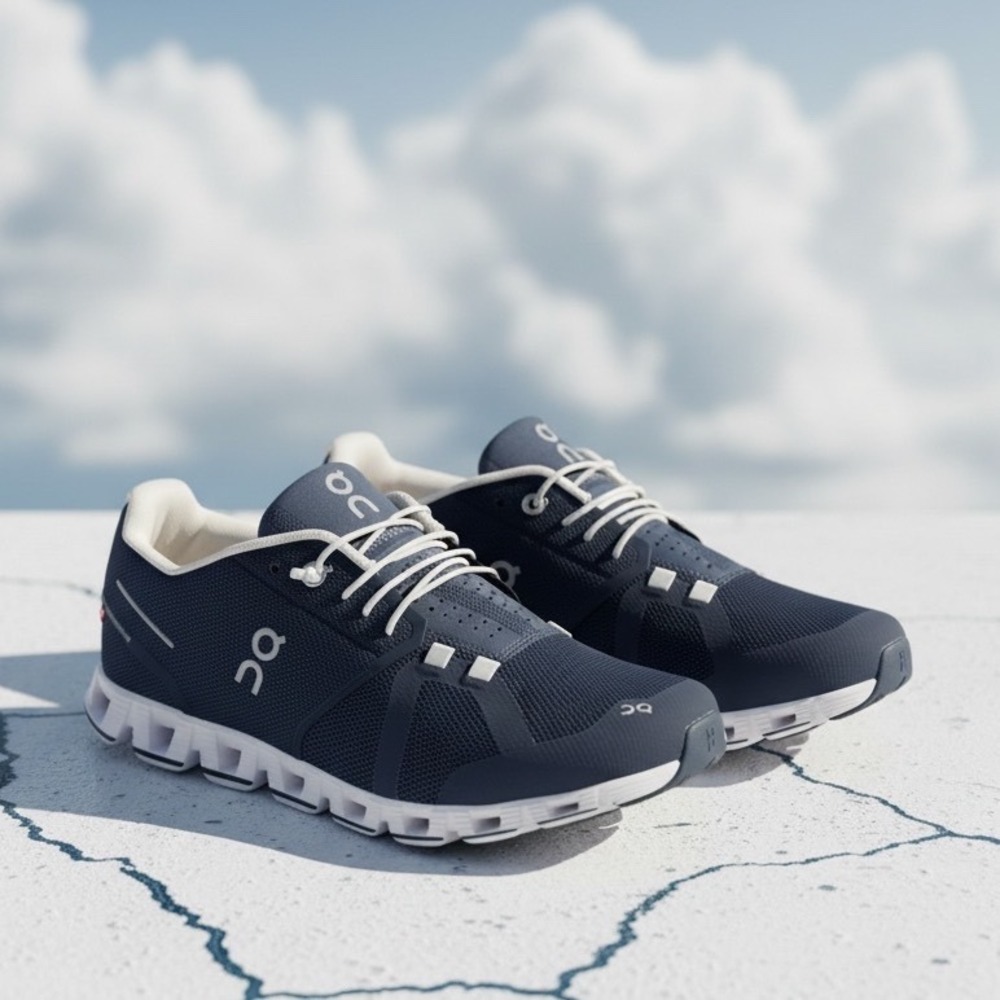 On Cloud 5 Mens 9.5 Midnight Ocean Navy Blue Running Shoes Sneakers Low Top